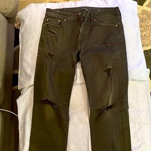 Black flex distressed jeans